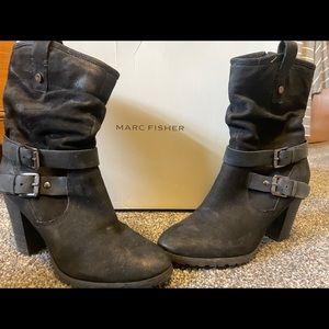 Marc Fisher leather/suede moto boots